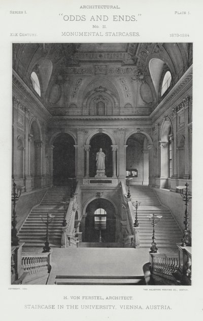 Trappe på universitetet, Wien, Østrig (s/h foto) af American Photographer (after)