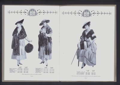 Opslag på to sider fra The Theatre of Fur Fashion (s/h-billede) af American Photographer (after)