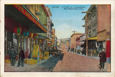 Udsigt i Chinatown, San Francisco, Californien (foto i farver) af American Photographer