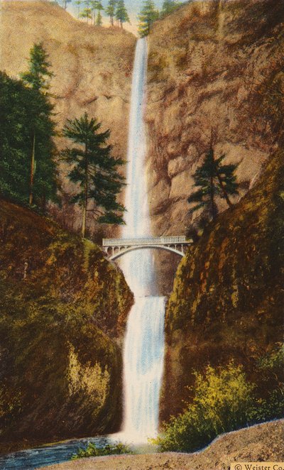 Benson Bridge ved Multnomah Falls (farvefoto) af American Photographer