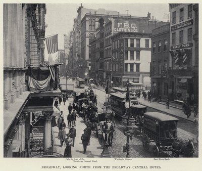 Broadway, ser mod nord fra Broadway Central Hotel (s/h-billede) af American Photographer