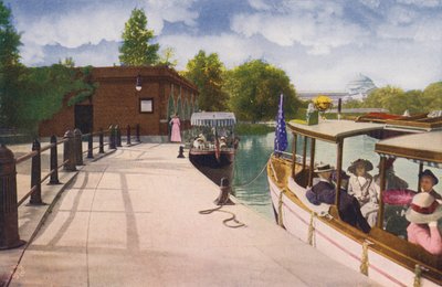 Chicago: Jackson Park Boat House og udflugtsdampere (farvefoto) af American Photographer