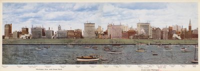 Chicago: Michigan Avenue og Grant Park, set fra Lake Michigan (farvefoto) af American Photographer