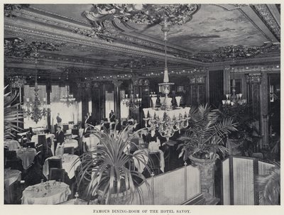 Berømt spisestue på Hotel Savoy (s/h-billede) af American Photographer