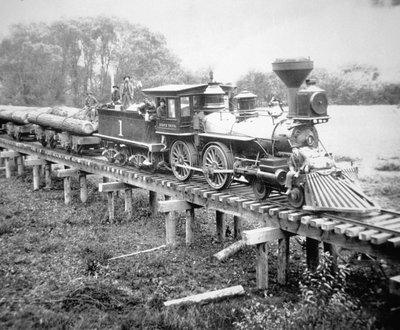 Godstog, Coss County, Oregon, ca. 1880 (s/h-foto) af American Photographer