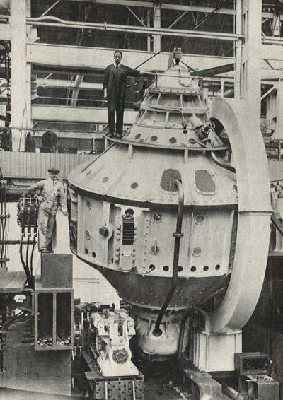Gyrostabilisator fra det italienske linjeskib Conte di Savoia (s/h-foto) af American Photographer