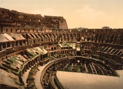 Interiør af Colosseum, Rom, ca. 1890-1900 (fotomekanisk tryk) af American Photographer