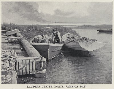 Landing Oyster Boats, Jamaica Bay (s/h foto) af American Photographer