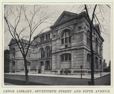 Lenox Library, Seventieth Street og Fifth Avenue (s/h-billede) af American Photographer