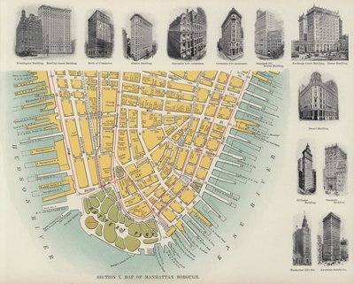 Kort over Manhattan Borough (s/h foto) af American Photographer