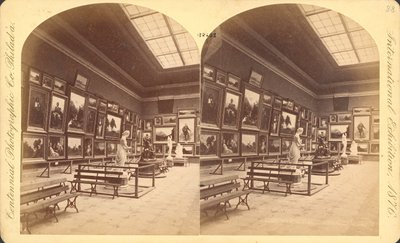Memorial Hall, American Department, Centennial International Exhibition of 1876, Philadelphia (stereoskopisk tryk) af American Photographer
