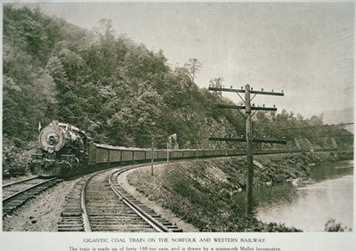 Norfolk & Western Railway, ca. 1925 (s/h-billede) af American Photographer