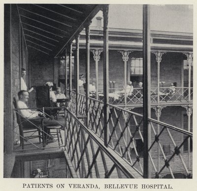 Patienter på Veranda, Bellevue Hospital (s/h-billede) af American Photographer