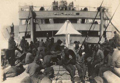 Pioneer Infantry Battalion på troppeskibet U.S.S. Philippine fra Brest havn, Frankrig, 18. juli 1919 af American Photographer