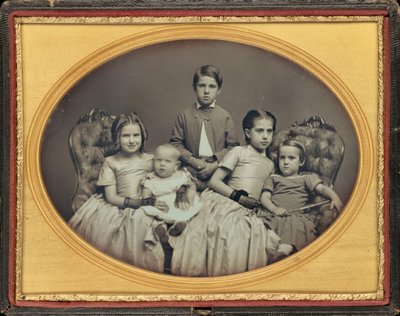 Portræt af fem børn,ca. 1850 (foto) af American Photographer