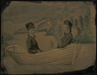 Portræt af to kvinder i en båd,1880