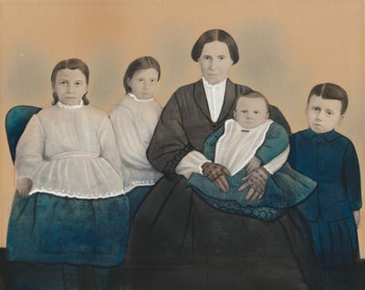 Portræt af en mor og fire børn,1850