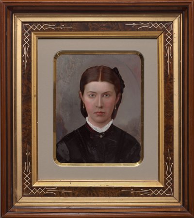 Portræt af en kvinde,1870-1880 (foto) af American Photographer