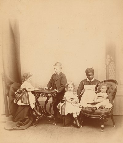 Portræt af en kvinde og fire børn, 1860