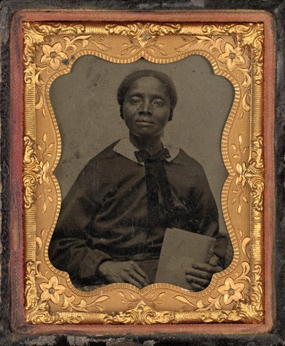 Portræt af en kvinde, ca. 1860 (foto) af American Photographer