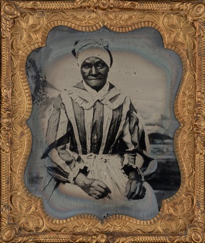 Portræt af en kvinde, ca. 1860 (foto) af American Photographer