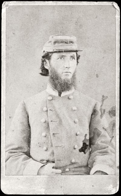 Portræt af en soldat (s/h-foto) af American Photographer