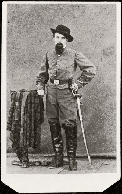 Portræt af en soldat (s/h-foto) af American Photographer