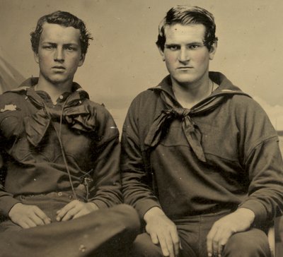 Portræt af to sømænd i Union Uniform, ca. 1861 (bliktypefoto) af American Photographer