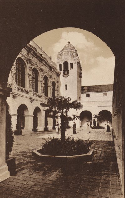 San Diego: Patio of Southern California Counties Building, Panama-California-udstillingen (s/h-foto) af American Photographer