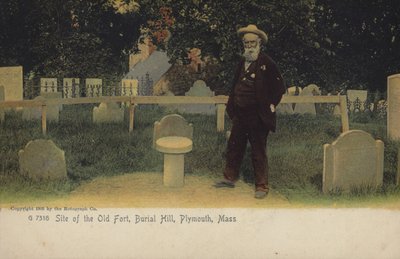 Stedet for det gamle fort, Burial Hill, Plymouth, Massachusetts (farvefoto) af American Photographer