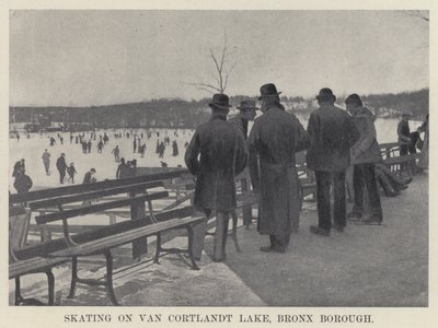 Skøjteløb på Van Cortlandt Lake, Bronx Borough (s/h foto) af American Photographer