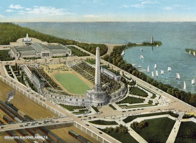 Soldiers Field and Field Museum ved søfronten (farvet foto) af American Photographer