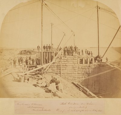 South Gate House of the New Reservoir, Central Park, under konstruktion (albumin print) af American Photographer