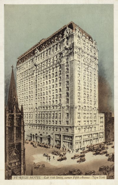 St Regis Hotel, East 55th Street og hjørnet af 5th Avenue, New York City, USA (farvefoto) af American Photographer