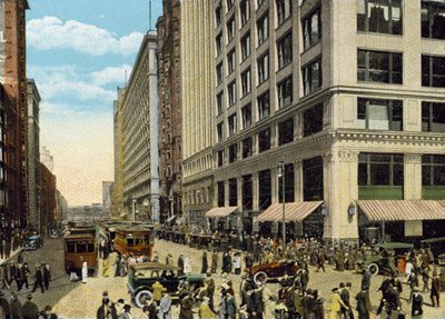 State Street, ser nordpå fra Madison Street (farvet foto) af American Photographer
