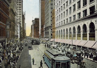 State Street, ser nordpå fra Van Buren Street (farvet foto) af American Photographer