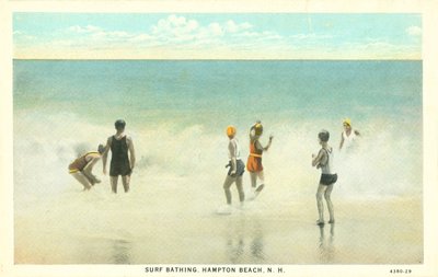 Surfbadning, Hampton Beach, New Hampshire, ca. 1920 (farvefoto) af American Photographer