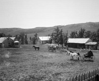 The Haylie Ranch, Crook County, Wyoming, ca. 1890 (s/h-billede) af American Photographer