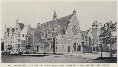 West End Collegiate Church, Dutch Reformed, Seventy-Seventh Street og West End Avenue (s/h-billede) af American Photographer