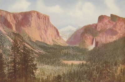 Yosemite Valley, Californien, generel udsigt fra Artists Point (farvefoto) af American Photographer