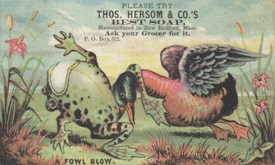 A Fowl Blow, annonce for Thos. Hersom & Cos bedste sæbe, ca. 1880 af American School