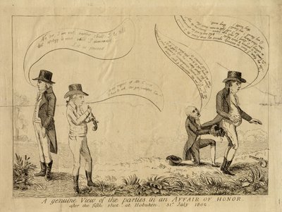 Et ægte syn på parterne i en æressag efter det femte skud ved Hoboken, 31. juli 1802 af American School