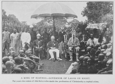 A King of Ejayboo og guvernøren i Lagos, illustration fra 
