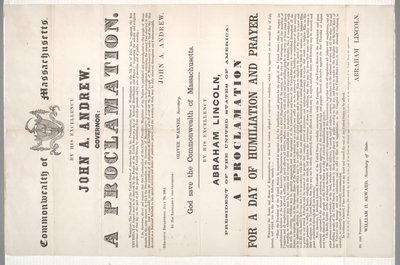 En proklamation om en dag med ydmygelse og bøn, 28. juli 1864 af American School