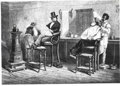 A Richmond Barbers Shop, 1861 af American School