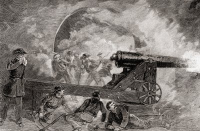 En kasemat under bombardementet ved slaget ved Fort Sumter, 12. april14 af American School