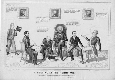 Et møde på Hermitage, udgivet af H R Robinson, New York og Washington, ca. 1842-43 af American School