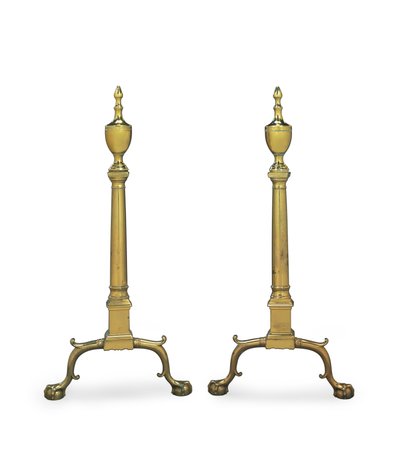 Et par Chippendale andirons, Philadelphia eller New York, 1780-1800 af American School