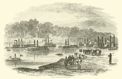 Admiral Porters flåde på Red River, marts 1864 af American School