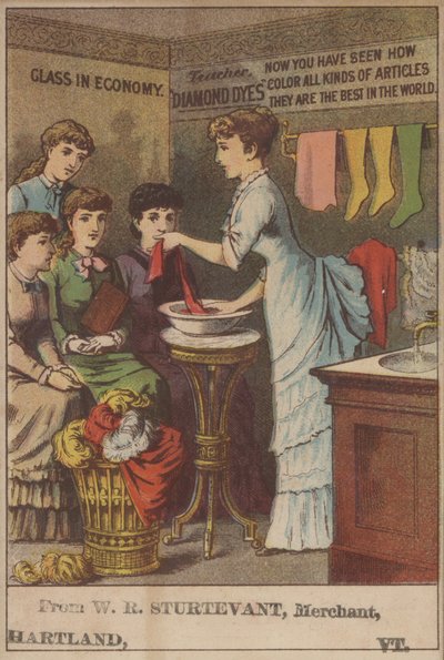 Annonce for diamantfarvestoffer (farve litho) af American School